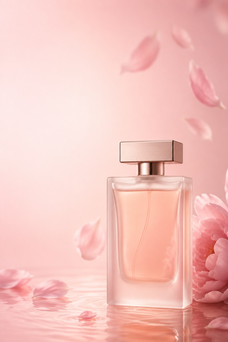 AI-generated fragrance marketing poster